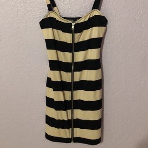 Striped zip up minidress
